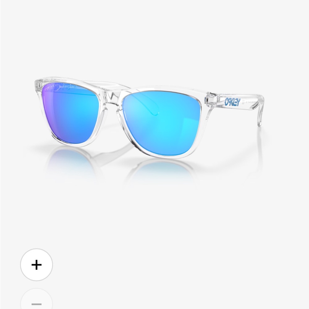 Oakley Frogskins OO9013 Clear Frame Sunglasses with Vibrant Blue Lenses